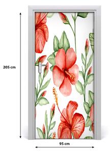 Ajtóposzter öntapadós trópusi virágok 85x205
