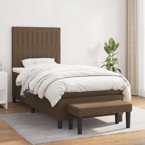 VidaXL Ágy - 100x200 cm - Sötétbarna Szövet