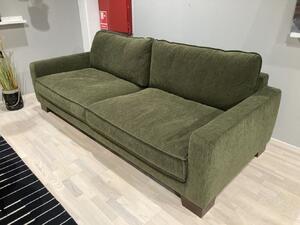 Malte 3 személyes kanapé, sötétzöld kordbársony