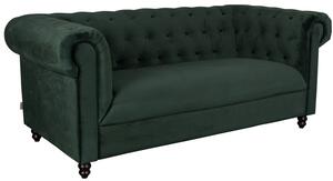 Chester kanapé, sötétzöld bársony