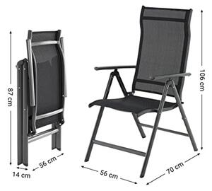 SILLA összecsukható fekete kerti szék készlet, 2 db