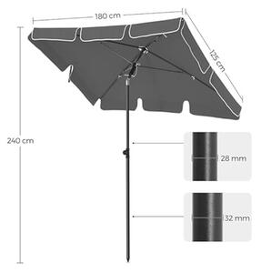 CUADRO kerti dönthető napernyő 180x125 cm, szürke