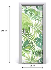 Fotótapéta ajtóra trópusi levelek 85x205