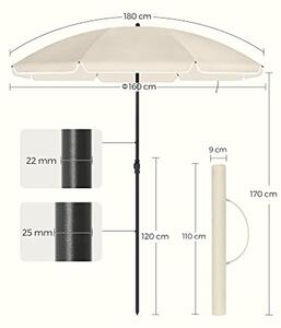 SOMBRILLA dönthető kerti napernyő 160 cm, bézs
