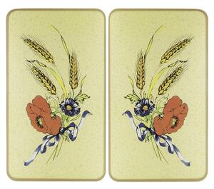 Edzett üveg tűzhely fedőlap szett 2 db-os 52x30 cm Corn-Flowers – Maximex