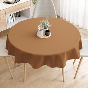 Goldea pamut asztalterítő - fahéj színű - kör alakú Ø 130 cm