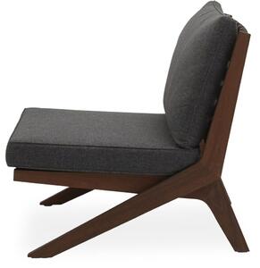 Langkawi kerti fotel, szürke, sötétbarna eukaliptusz láb