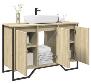 Sonoma tölgy szerelt fa fürdőszobai mosdószekrény 91x35x60 cm