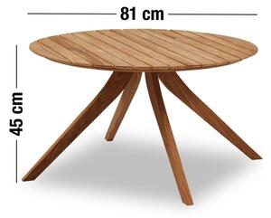Drasil kerti lerakóasztal, D81 cm, teakfa