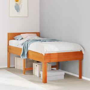 Viaszbarna tömör fenyő ágykeret matrac nélkül 80x200 cm