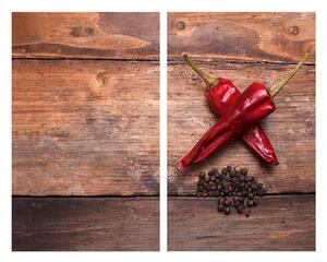 Edzett üveg tűzhely fedőlap szett 2 db-os 52x30 cm Pepper – Allstar