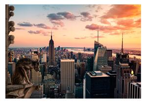 Öntapadó fotótapéta - New York: The skyscrapers and sunset