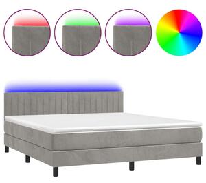 Bársony Ágy LED-del - 180x200 cm Matraccal