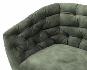 Ria 3 személyes kanapé, sötétzöld velúr, fekete fa láb