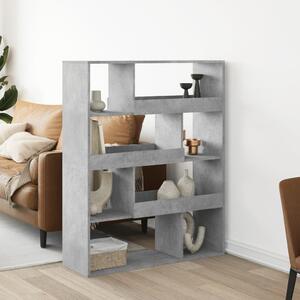 Betonszürke szerelt fa könyvespolc 100 x 33 x 125,5 cm
