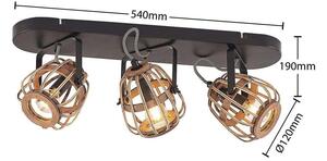 Lindby - Bominio 3 Mennyezeti Lámpa Wood - Lampemesteren