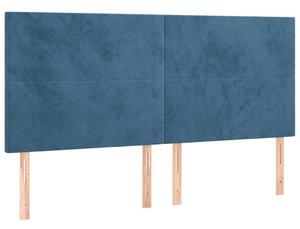 Bársony Ágyfejtámla - Sötétkék - 4 db - 100x5x78/88cm