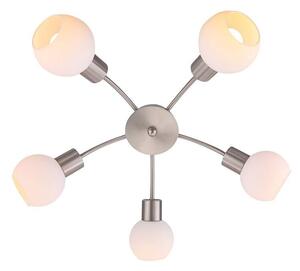 Lindby - Elaina 5 Mennyezeti Lámpa Nickel/OpalLindby - Lampemesteren