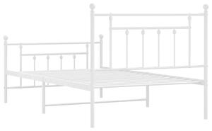 VidaXL fehér fém ágykeret fej- és lábtámlával 100x200 cm