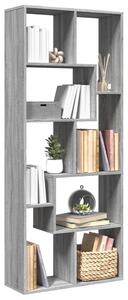 Szürke sonoma szerelt fa elválasztó könyvespolc 67x25x161,5 cm