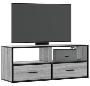 Szürke sonoma színű szerelt fa és fém TV-szekrény 100x31x39,5cm
