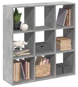 Betonszürke szerelt fa elválasztó könyvespolc 102x29x103,5 cm