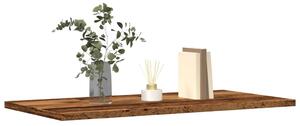 4 db antik fa színű szerelt fa fali polc 60 x 30 x 1,5 cm