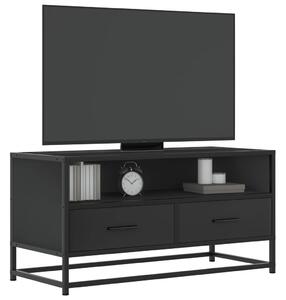 Fekete szerelt fa és fém TV-szekrény 80x34,5x40 cm