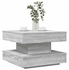 Szürke sonoma dohányzóasztal 360 fokban forgatható 50x50x34,5cm