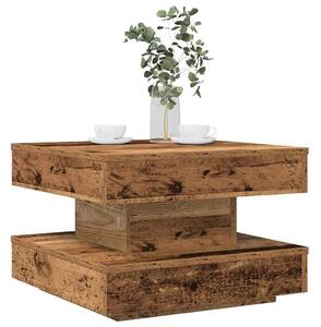 Antik fa dohányzóasztal 360 fokban forgatható 50x50x34,5cm