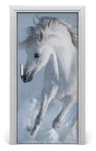 Ajtóposzter öntapadós fehér Ló 85x205