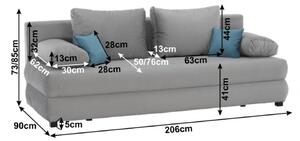 CLIV szürke szövet kanapé