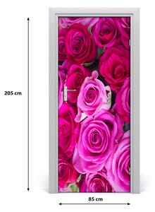 Ajtómatrica rózsaszín rózsa 95x205