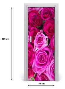 Ajtómatrica rózsaszín rózsa 95x205