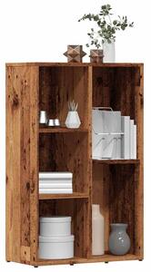 Antik fa színű szerelt fa könyvszekrény 50x25x80 cm