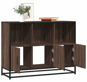 Barna tölgyszínű szerelt fa tálalószekrény 100x35x76 cm