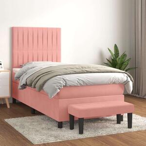 VidaXL Rosa Bársony Ágy - 80x200 cm