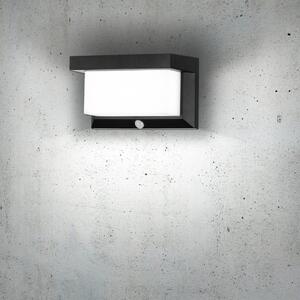 Mozgásérzékelős kültéri fali LED lámpa napelemmel, 102 W, hidegfehér, fekete, áttetsző (Faedo)