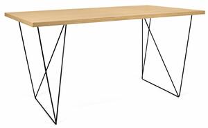 Flow asztal tölgy/fekete, 140 cm