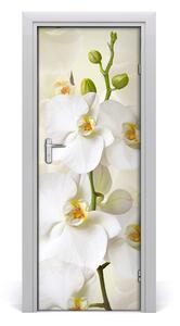 Ajtó tapéta fehér orchidea 85x205