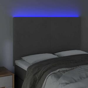 Bársony LED Fejtámla - Sötétszürke - 144x5x118/128cm