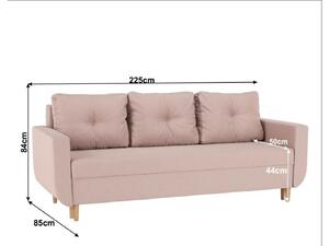 DOREL rózsaszín szövet kanapé