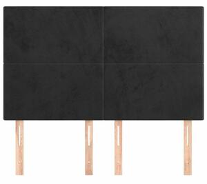 VIDAXL - Fekete Bársony Ágyfejtámla - 4 db - 72x5x78/88cm