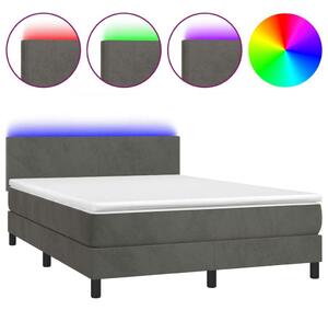 VIDAXL - Bársony Ágy LED-del - 140x200 cm