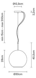 Fabbian - Beluga Royal Függőlámpa Diameter 30 Titanium - Lampemesteren