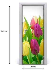 Ajtóposzter öntapadós virágok tulipán 75x205 cm