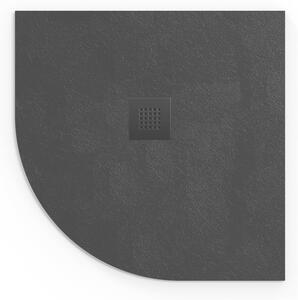 Zuhanytálca negyedkörös SAT Alek 90x90 cm öntött márvány fekete SATALEK90S