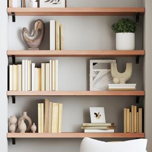 Világosbarna kezelt tömör tölgyfa fali polc 80x30x(2-4) cm