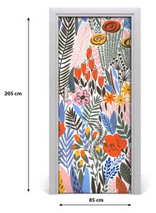 Ajtó tapéta trópusi virágok 85x205