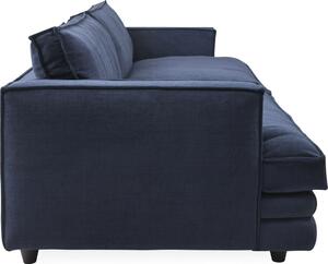 Agir XL 3 üléses kanapé, sötétkék szövet, fekete műanyag láb